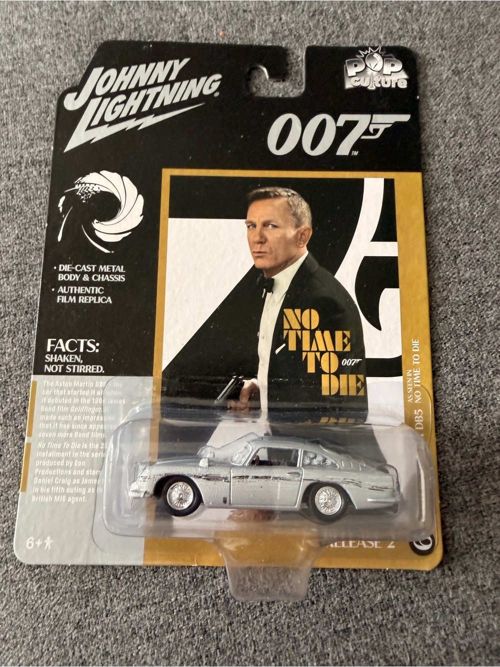 Johnny Lightning Silver 007 "No Time To Die" Aston Martin Die-Cast Car
